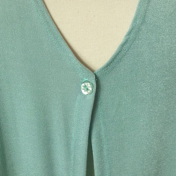 Carolyn Strauss Womens Cardigan 3x Mint Sleeveless Long Duster Plus Size - Picture 2 of 7